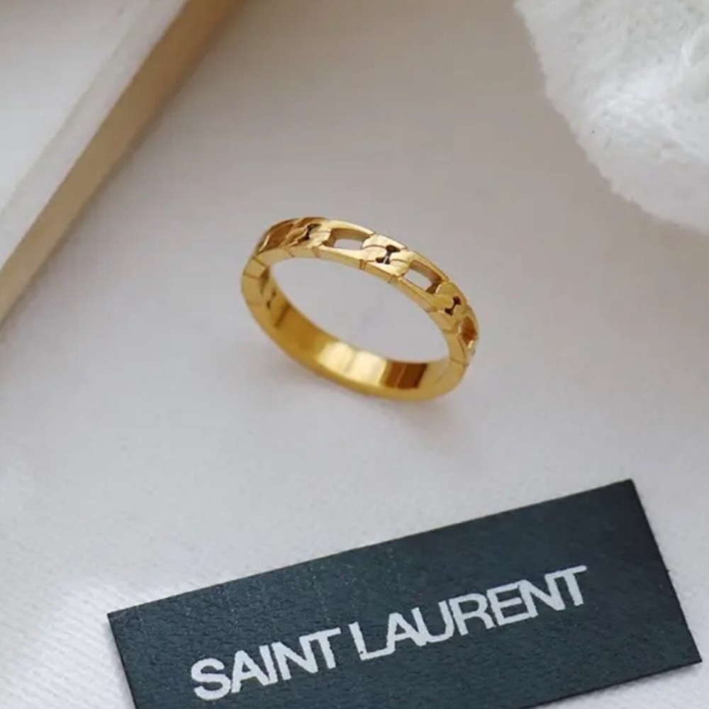 Titanium Steel Jewelry 18K Gold Plated Ring